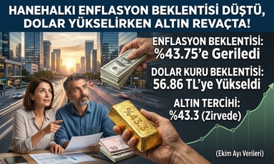 Hanehalkının altın tercihi yüzde 43,3'e çıktı: Dolar beklentisi 56,86 TL