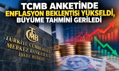TCMB anketinde enflasyon beklentisi yükseldi, büyüme tahmini düştü